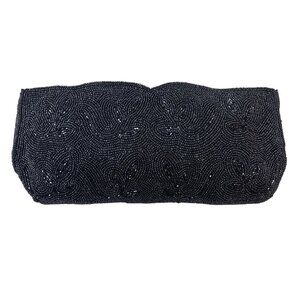 Nobility Made in Japan Women's Black Beaded Evening Clutch Sz S